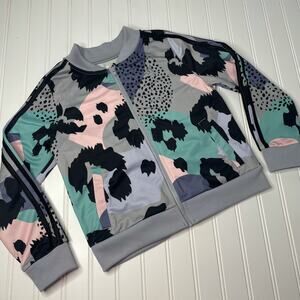 Adidas Girls Long Sleeve Side Pocket Full Zipped Tracksuit Jacket Size 4T